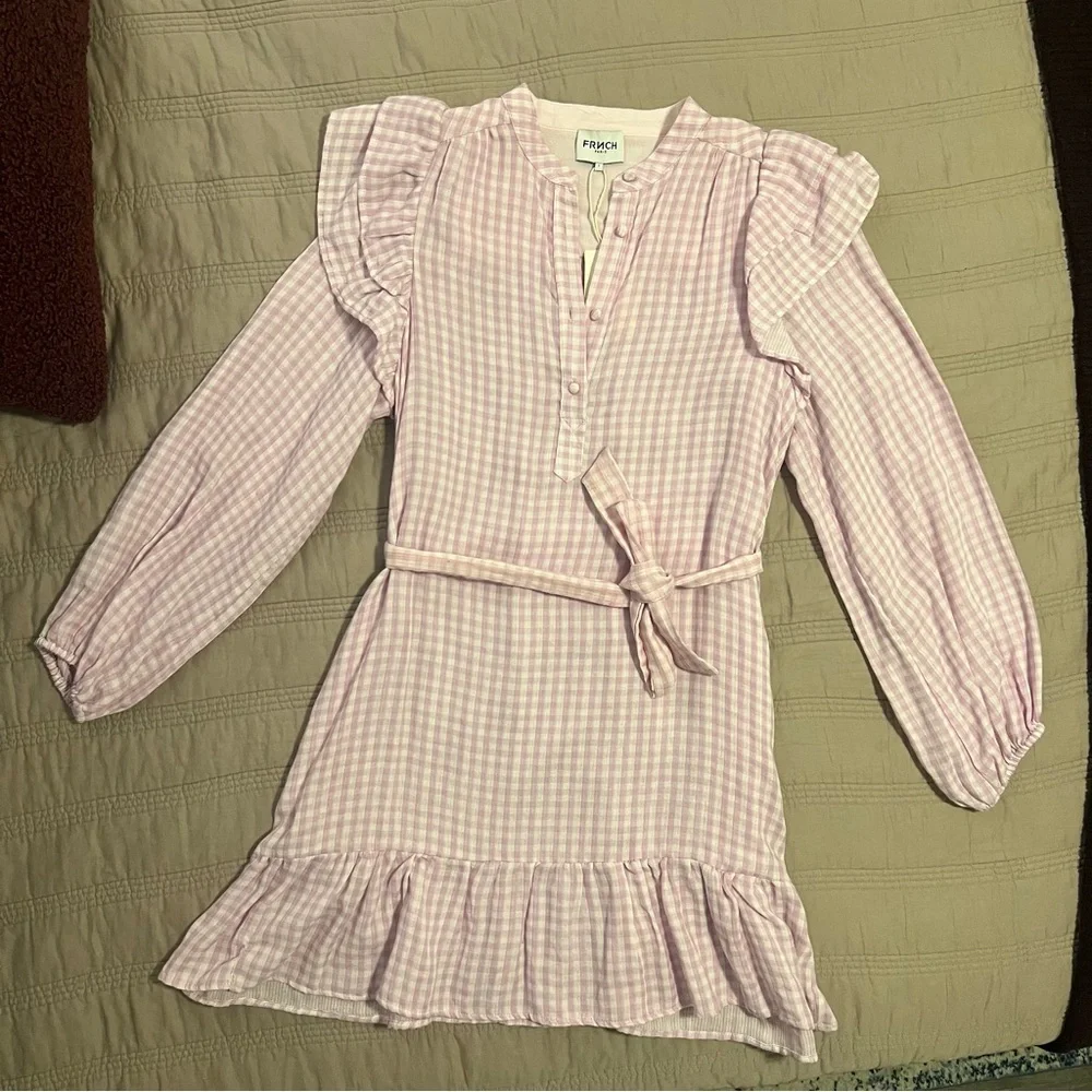 FRNCH Paris lavender gingham Dress - Picture 2 of 6